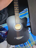 维卡斯（WEIKASI）民谣吉他初学者木吉他单板新手入门练习琴guitar吉它学生男女乐器 41英寸纯黑色+礼包【进阶推荐】 实拍图