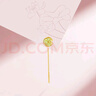 潮宏基 花韵黄18K金耳线耳钉女彩金荷花荷叶莲花耳饰送女友生日礼物 荷花（单只款） 实拍图