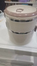 【带饭必备】饭盒带盖上班族保温密封饭盒不锈钢大容量学生便当盒 乳白色2层 实拍图