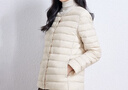 鸭鸭（YAYA）佟丽娅同款轻薄羽绒服女新款冬季短款圆领内胆修身时尚薄外套男 米白色【女款无领】 3XL 【建议140-155斤】 实拍图