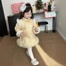G.duck小黄鸭汉服女童旗袍裙子冬季拜年服女宝宝加绒连衣裙儿童过年衣服 黄色 90 建议1~2岁【 80-90cm】cm 晒单实拍图