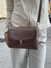 viney牛皮斜挎包包女包洋气小方包轻奢单肩生日礼物送女友老婆 【啡色】高级感实用女生小众品牌小包 实拍图