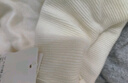 优衣库女装精纺美利奴羊毛罗纹两翻领针织衫/长袖毛衣478337 01 乳白色 S 实拍图
