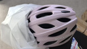洛克兄弟 骑行头盔带风镜山地公路自行车头盔男女一体成型炫彩安全帽 粉色：58-62cm 灰色+透明镜片 实拍图
