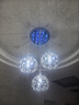 LED餐厅吊灯现代简约饭厅灯美式直圆盘三头吧台吊灯创意餐桌灯具 三头水晶圆盘LED7瓦款式2 实拍图
