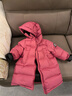 保姆鹅  【风墙】儿童羽绒服宝宝中长款护脸加厚外套保暖童装[NG2664] 石榴粉 120 实拍图