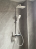 SKJ淋浴花洒套装氛围灯多功能恒温数显大置物架增压花洒全套 枪灰色L306-【时尚方管恒温】 实拍图