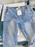 25新款加绒加厚男士新款牛仔裤宽松裤子修身长裤弹力休闲直筒复古 K1082灰色 常规 【特价清仓款】 M 实拍图