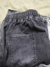 25新款加绒加厚男士新款牛仔裤宽松裤子修身长裤弹力休闲直筒复古 K1082灰色 常规 【特价清仓款】 M 实拍图