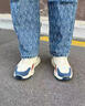 回力男鞋冬季运动老爹鞋男士加绒保暖软底潮流轻便皮面休闲厚底鞋子男 白蓝 42 实拍图