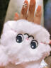 黛米安妮莎手套女冬季可爱毛绒绒小猫咪少女风韩版百搭学生露指手套两用秋冬天加厚保暖卡通翻盖半指手套 猫咪白色 翻盖款 实拍图