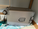 SOO行李箱小型登机箱男出差短途女旅行拉杆箱密码皮箱杯架银色20英寸 实拍图