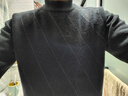 皮尔卡丹100%纯羊绒衫男秋冬加厚毛衣半高领中老年套头打底羊绒针织衫 6916黑灰 175/XL 【建议135-155斤】 实拍图