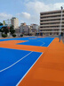硅pu球场材料学校操场新国标篮球场地胶运动场弹性丙烯酸环保材料 篮球场8mm（新国标过检） 实拍图