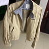 茵曼撞色格纹立领纯棉刺绣外套2025秋女装新款夹克上衣 卡其色 S 实拍图