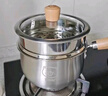 双枪（Suncha）316L不锈钢小奶锅辅食锅汤锅泡面蒸锅燃气电磁炉18cm带盖 实拍图