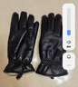 窦驰真皮毛一体手套冬五分指加厚保暖防寒男女情侣骑车羊毛滑雪皮手套 黑色 XXL 实拍图
