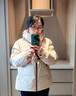 雅鹿蓄热短款羽绒服女冬季2025新款拆卸连帽户外运动休闲保暖加厚外套 燕麦色  A款 L (165) 推荐115-130斤 实拍图