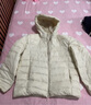 雅鹿羽绒服女士轻薄秋羽绒连帽简约纯色修身保暖短款外套 米白 180  实拍图