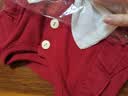 心楠女童儿童红色衣服春夏一周岁礼服中式百天蓬蓬裙公主裙满月服长袖 红色蝴蝶裙纱裙【长袖款】 80 码 实拍图