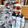 儿童冬季户外防风飞行员帽子保暖护耳加绒滑雪雷锋帽秋冬儿童帽子 YW五角星小熊飞行帽【米色】 46-54cm帽围 实拍图