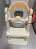 曼龙儿童马桶坐便器男女宝宝阶梯式可折叠踩脚凳洗漱凳坐便圈 暖沙咖 实拍图