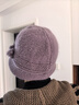 笙格儿 帽子女冬季中老年保暖兔毛帽老年人毛线帽围巾冬季送妈妈的生日礼物加绒针织帽 浅紫 单个帽子 均码 实拍图