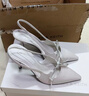 CHARLES&KEITH缎面蝴蝶结尖头高跟凉鞋女生日礼物新年礼物送女友CK1-60361556 Light Grey浅灰色 37 实拍图