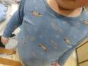 红豆儿童纯棉内衣套装男女童秋衣秋裤秋冬保暖低领棉毛衫M1197蓝灰150 实拍图