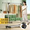 美丽雅挂衣架落地卧室内不锈钢简易晾晒衣架移动伸缩单杆阳台宿舍衣帽架 实拍图