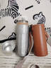 唯诗钛杯纯钛内胆保温杯女男高档斜跨可背带高颜值水杯焖泡茶杯子刻字 银色+斜跨皮套【纯钛内胆】430ML 实拍图