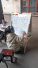 儿童画画板小黑板家用学生支架式写字板黑板墙贴可擦写小学生玩具 A款磁性双面可升降【功能礼包】 实拍图