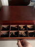实木首饰盒精致木质收纳复古多层抽屉式大容量耳环项链节日礼物盒 五抽六层平面无雕花[带镜款]胡桃木色 实拍图