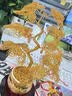 赟娅金色摇钱树发财树招财摆件电视酒柜轻奢高档装饰乔迁新居开业礼物 金色发财树【带旋转底座】30cm 实拍图