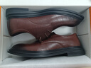 卡帝乐鳄鱼（CARTELO）商务男士皮鞋复古擦色格纹正装鞋男低帮软牛皮男鞋9434 棕色 43 实拍图