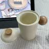 叁旬星屿泡茶杯家用陶瓷茶水分离创意个人专用办公室高颜值咖啡杯 星屿泡茶杯【奶油黄】 实拍图