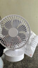 XVVMI桌面小风扇静音空气循环USB可充电台式家用办公室学生宿舍床头大风力便携制冷电风扇大扇面 白色-四档风力调节+插电款 实拍图
