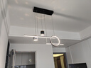 雷士（NVC）餐厅吊灯LED现代简约北欧轻奢黑金餐桌带筒灯长条WHDD40D/G-01 实拍图