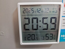 得光86型面板磁吸时钟温湿度计冰箱贴家用厨房室内小型数字时间显示桌面壁挂墙式日期万年历电子钟表 电池款-白色【单只装】 实拍图