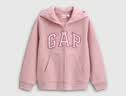 盖璞（GAP）女童秋季款logo抓绒宽松连帽衫儿童装卫衣上衣805318 实拍图