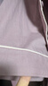 安之伴睡衣女春秋季纯棉开衫纯色简约休闲长袖长裤女士家居服可外穿套装 灰紫红(超柔软5%氨纶有弹力) M 实拍图