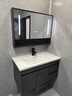 恋派浴室柜 陶瓷一体盆卫生间洗脸盆柜组合悬挂式洗漱台智能洗手盆柜 智能镜箱】珠光灰+陶瓷盆 90cm 实拍图