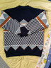 左西男童毛衣儿童加厚秋冬2025新款男孩针织衫冬季套头衫 藏青色 160 实拍图