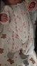 初生婴儿衣服纯棉加厚连体衣冬季新生儿男女宝宝夹棉保暖棉服爬服 2件-冬款(净色粉+花花兔) 59cm  (11斤以内) 实拍图