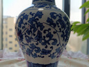 傲世景德镇陶瓷器青花瓷花瓶工艺品客厅摆件玄关办公室博古架装饰品 青花缠枝莲鱼尾瓶+底座+证书 实拍图
