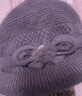 GLO-STORY新年中老年帽子女针织盆帽老太太加绒加厚毛线帽 紫色（单帽） 实拍图