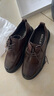 百丽通勤商务皮鞋2025男牛皮褶皱增高休闲鞋A1373AM4 棕色2  40 实拍图