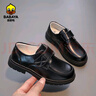 芭芭鸭儿童皮鞋男童黑色英伦风演出鞋校园软底单鞋XD-BG35823 黑色 41码 实拍图