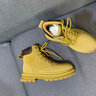 H8马丁靴头层牛皮情侣男女真皮户外登山鞋子高帮大黄靴英伦风工装靴 黄棕色 42 -男 实拍图
