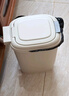 百家好世家用垃圾桶按压脚踏翻盖12L奶油白厨房卫生间客厅卧室轻奢垃圾筒 实拍图